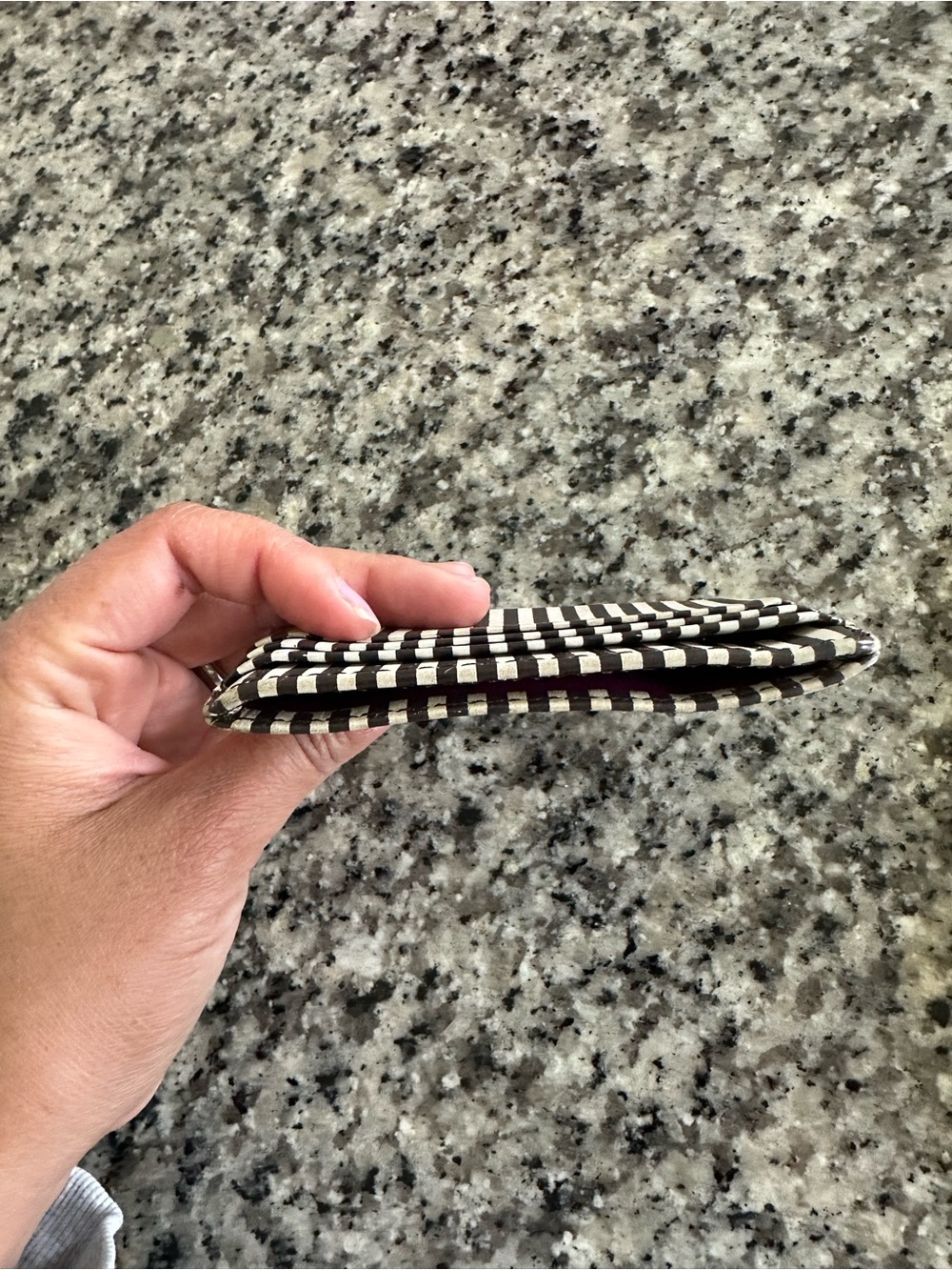 henri bendel Black and White Striped Card & Key Holder - Picture 10 of 10